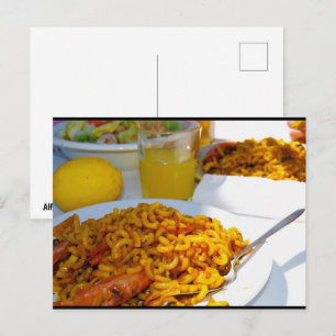 スペイン料理のテーブルセッティング ポストカード