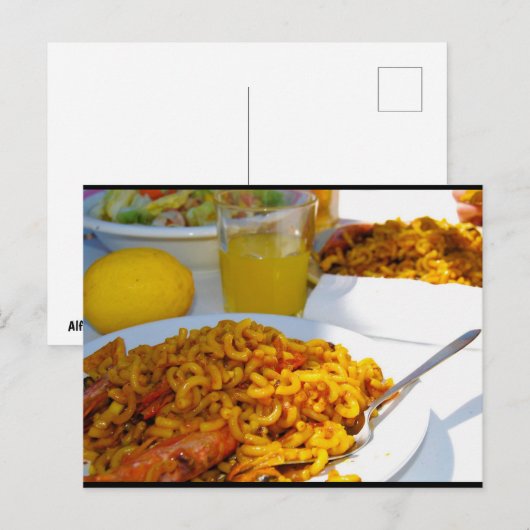 スペイン料理のテーブルセッティング ポストカード (正面/裏面)