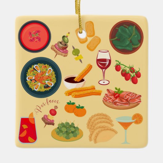 スペイン料理 セラミックオーナメント (正面)