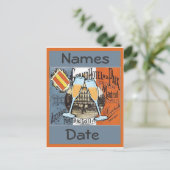 スペイン旅行はがき、編集文字 ポストカード (スタンド正面)