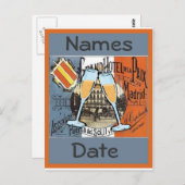 スペイン旅行はがき、編集文字 ポストカード (正面/裏面)