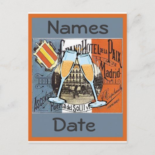 スペイン旅行はがき、編集文字 ポストカード (正面)
