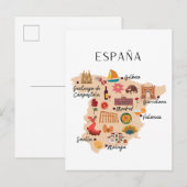 スペイン旅行地図 ポストカード (正面/裏面)