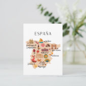 スペイン旅行地図 ポストカード (スタンド正面)
