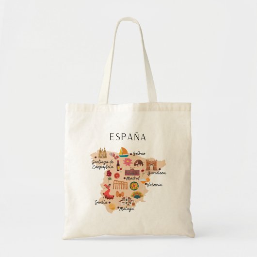 スペイン旅行地図(両面印刷) トートバッグ (正面)