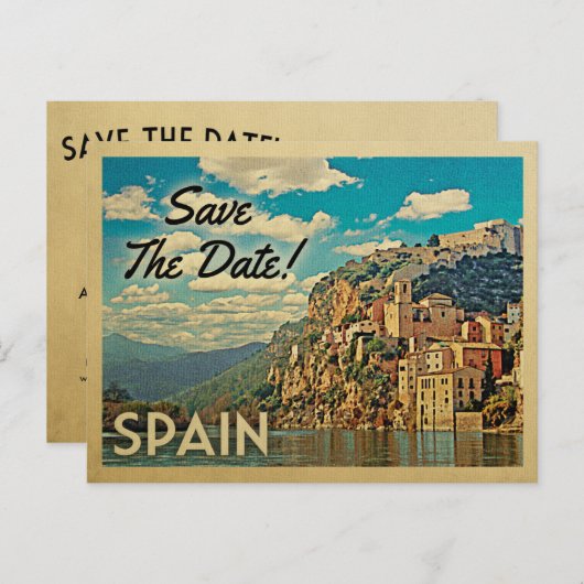 スペイン日付のヴィンテージはがきを保存 案内ポストカード (正面/裏面)