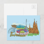 スペイン有名都市バルセロナ ポストカード (正面/裏面)