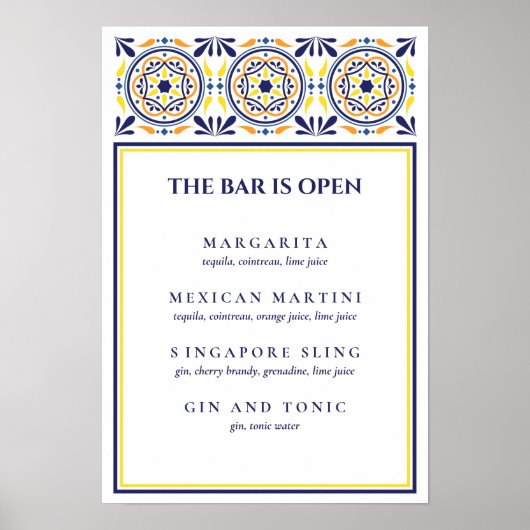 スペイン海軍イエロータイル シグネチャー カクテル V1 ポスター (正面)