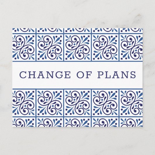 スペイン海軍インディゴタイル 結婚式の計画変更 WEDDING 1 案内ポストカード (正面)