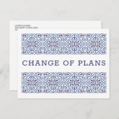 スペイン海軍インディゴタイル 結婚式計画変更 案内ポストカード (正面/裏面)