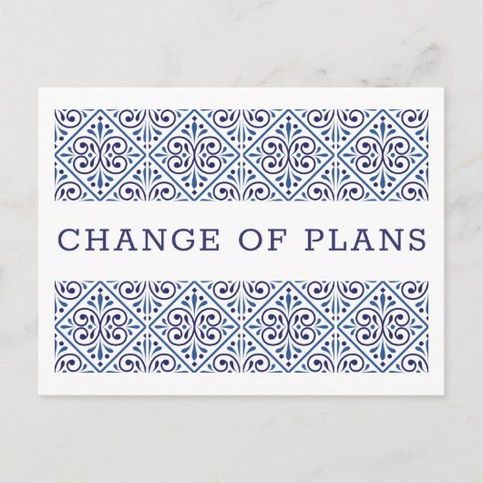 スペイン海軍インディゴタイル 結婚式計画変更 案内ポストカード (正面)
