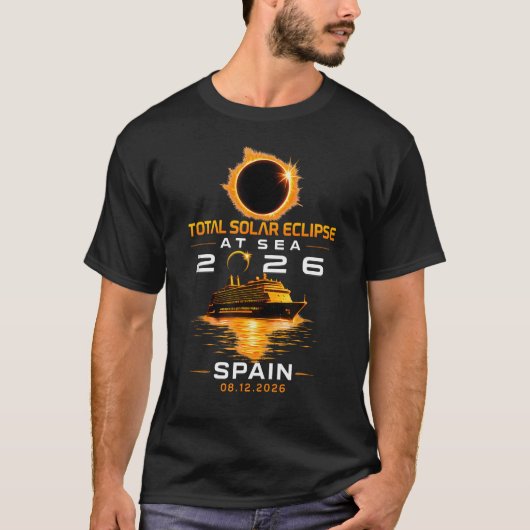 スペイン皆既日食2026 海上クルーズ Tシャツ (正面)