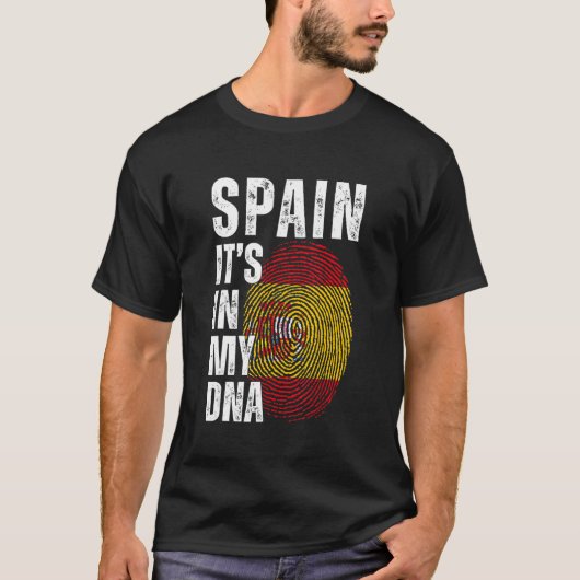 スペイン私のDNAに一致する男性の女スペインの性のボー Tシャツ (正面)