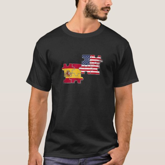 スペイン米国国旗のスペインのTシャツ Tシャツ (正面)