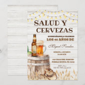 スペイン系メキシコ人男性ビール乾杯の招待状 招待状 (正面/裏面)