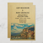 スペイン結婚式招待状ヴィンテージミッドセンチュリー 招待状 (正面/裏面)