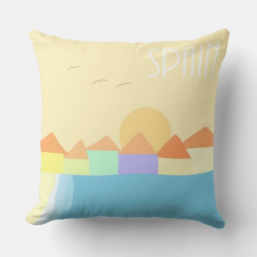 スペイン絵画風景画 クッション (正面)