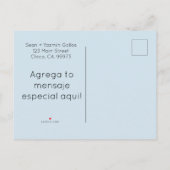 スペイン語での妊娠発表 案内ポストカード (裏面)