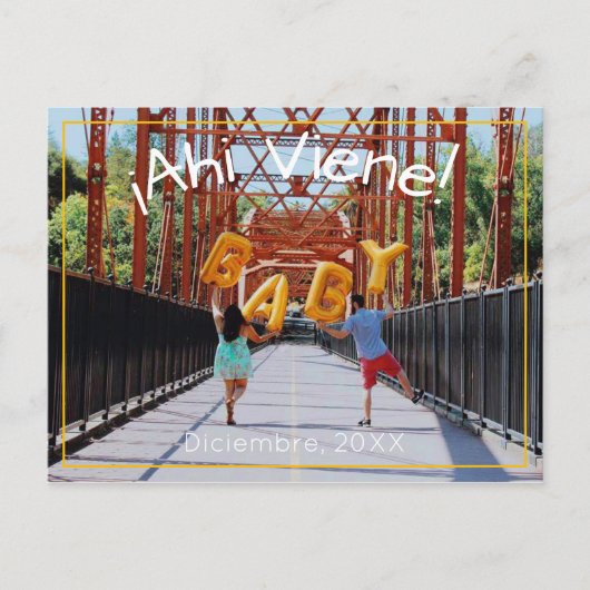 スペイン語での妊娠発表 案内ポストカード (正面)