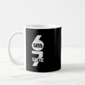 スペイン語でシックスセブン Fun Six Seven Seis Siete 67 脳みそ回転 Me コーヒーマグカップ (左)
