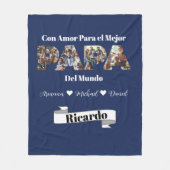 スペイン語で最高の父 フリースブランケット (正面)