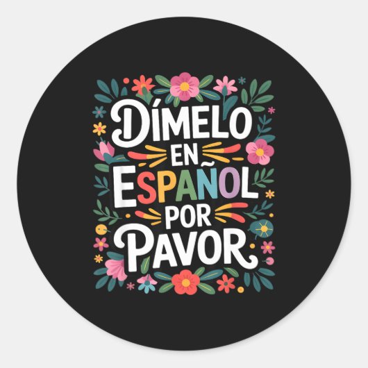 スペイン語で面白いフレーズ Dimelo en espanol Fu ラウンドシール (正面)