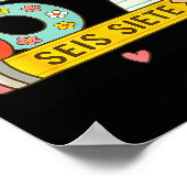 スペイン語で6と7を表す「Seis Siete」 面白い 数字 スペイン語 ユニーク ポスター (角)