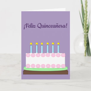 スペイン語でHappy Quinceañera: ラベンダー Blank カード