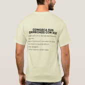 スペイン語と英語で知る権利 ICE Tシャツ (裏面)
