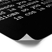 スペイン語と英語のハイブリッド スペイン語教師 ギフト ポスター (角)