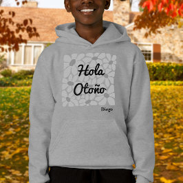 スペイン語のこんにちは、秋の気分を表現できるキッズ用カスタマイズTシャツ