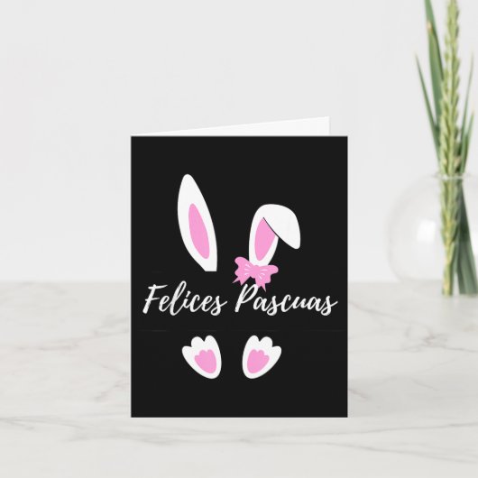 スペイン語のイースター グラフィックデザイン Felices pascuas カード (正面)