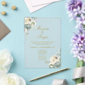 スペイン語のエレガントな結婚式の招待状 アクリル招待状 (インサイチュ (ウェディング))
