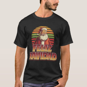 スペイン語のサンタさんでの幸せなナビダッド メリークリスマス Tシャツ