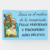 スペイン語のナタービティ「イエス様はクリスマスの理由」 横断幕 (横)