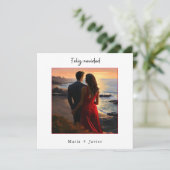 スペイン語のフェリズ・ナビダード・エレガント・カリグラフィー写真 シーズンカード (スタンド正面)