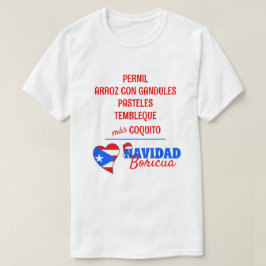 スペイン語のプエルトリコのクリスマスの伝統的な食べ物 Tシャツ