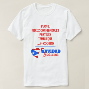 スペイン語のプエルトリコのクリスマスの伝統的な食べ物 Tシャツ
