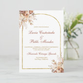 スペイン語のボーホーウェディング招待状 招待状 (スタンド正面)