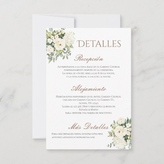 スペイン語のボーホー結婚式の詳細 サンキューカード (正面)