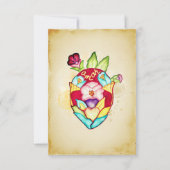 スペイン語のメキシコ風結婚式RSVPカード Rustic Heart 招待状 (裏面)
