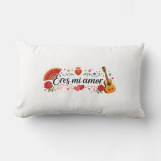 スペイン語のロマンチックな装飾スロー枕「Eres Mi Amor」 ランバークッション