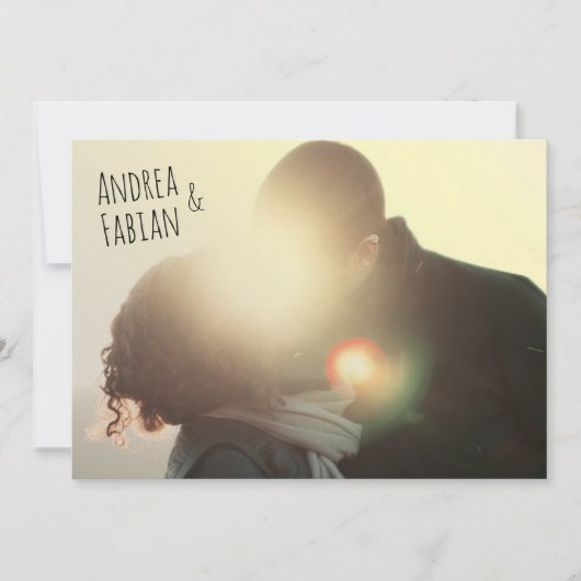 スペイン語の写真を持つ郵便はがきの結婚式招待状 招待状 (正面)