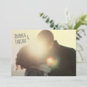 スペイン語の写真を持つ郵便はがきの結婚式招待状 招待状 (スタンド正面)