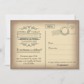 スペイン語の写真を持つ郵便はがきの結婚式招待状 招待状 (裏面)