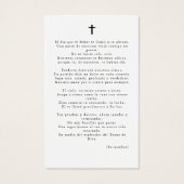 スペイン語の写真入り祈りのカード「Siempre en Nuestros Corazones」 (裏面)