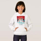 スペイン語の名前入りクリスマスTシャツ Feliz Navidad Snowman (正面フル)
