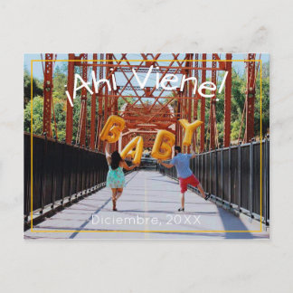 スペイン語の妊娠発表 案内ポストカード