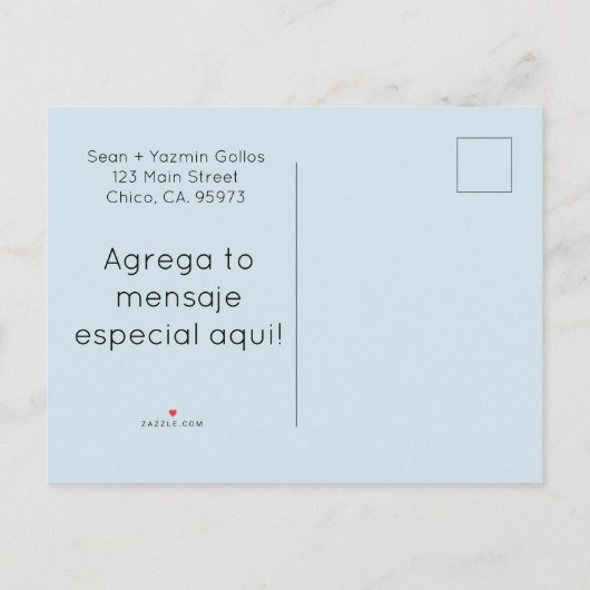 スペイン語の妊娠発表 案内ポストカード (裏面)