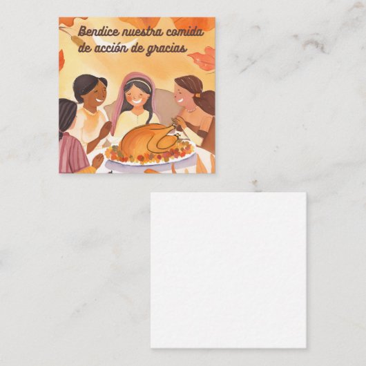 スペイン語の感謝祭の祈り ノートカード (正面/裏面)